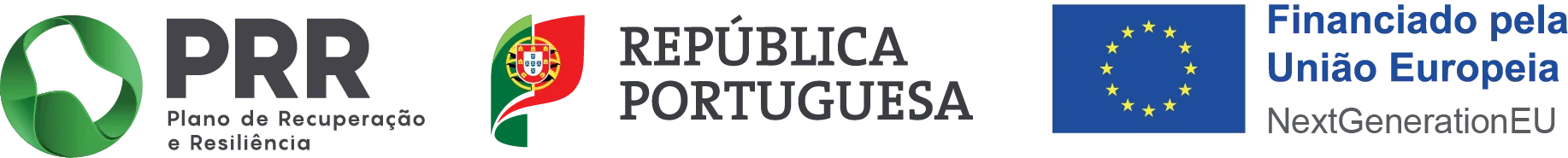PRR - Plano de Recuperação e Resiliência, República Portuguesa, Financiado pela União Europeia - NextGenerationEU